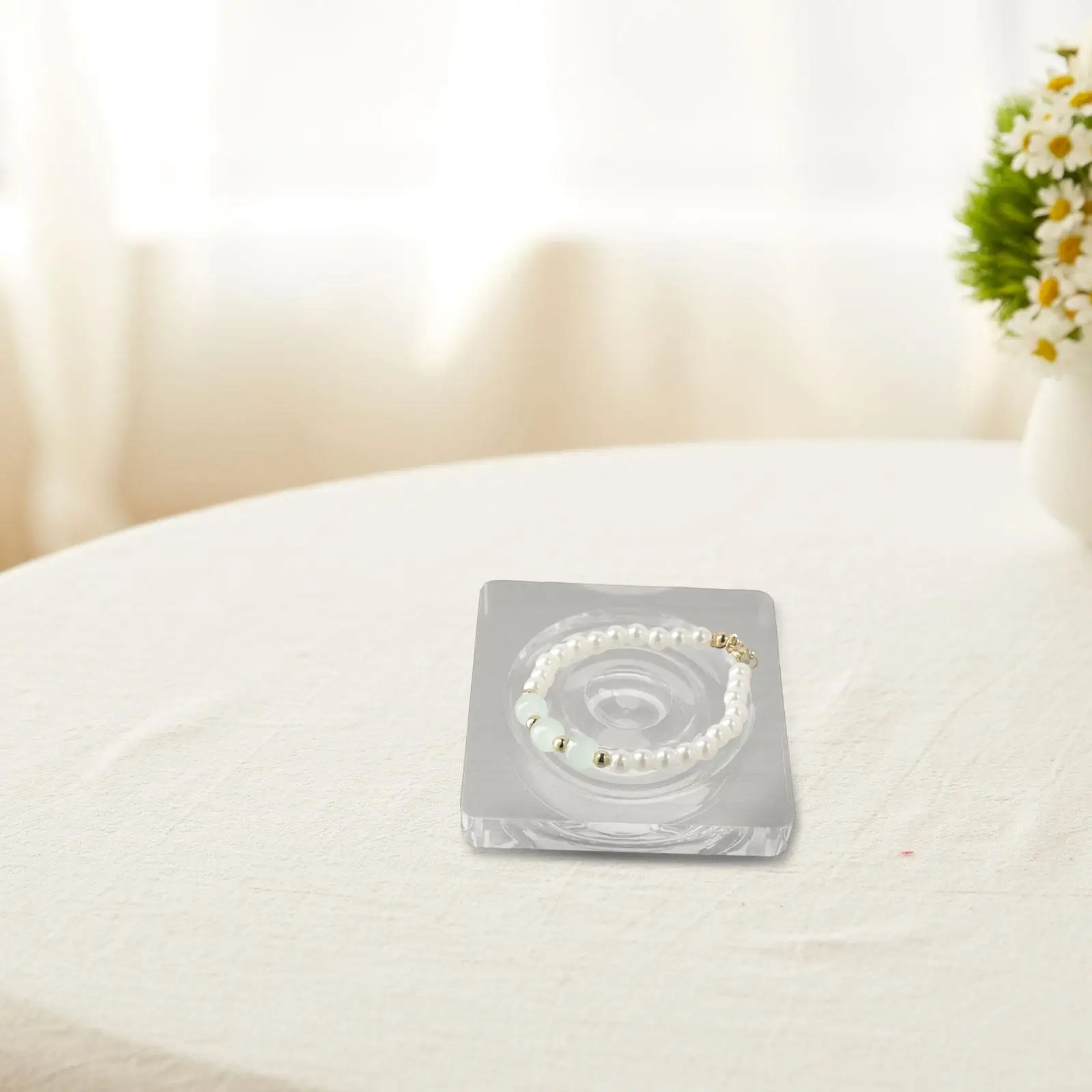 

Acrylic Pendant Bangle Display Tray Accessories Scratch Resistant for Store Presentations Beaded Bracelet Holder Multipurpose