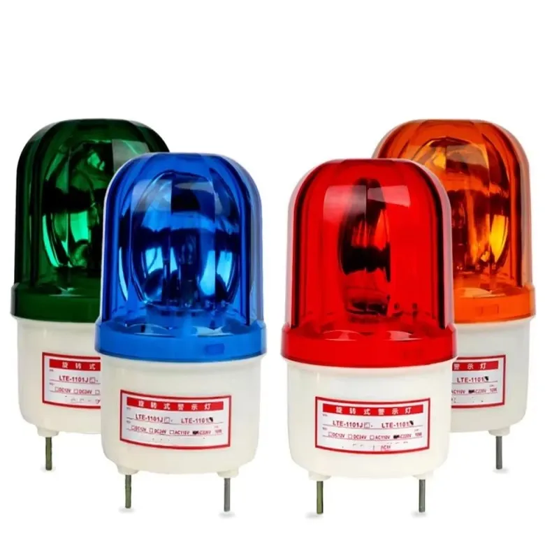 LTE-1101J AC 110V 220V 380V Red Yellow Green Blue Warning Light lamp Siren Sound and Rotating Industrial Warning with buzzer