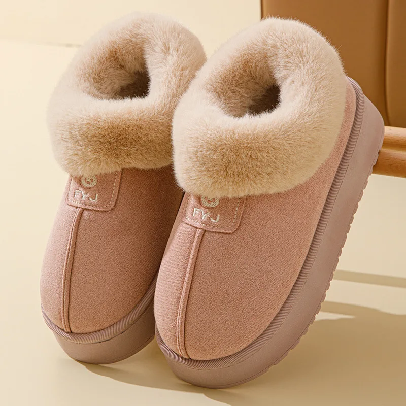 Cotton slippers 20025 autumn and winter women's home bag and postpartum thick sole warm couple with plush outdoor wear view 5