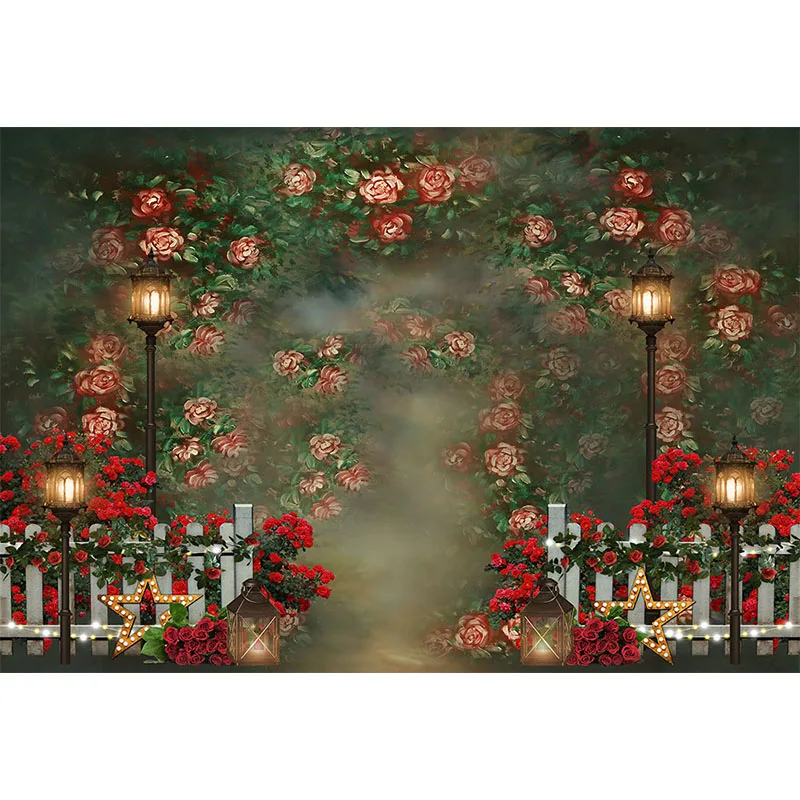 Avezano Backgrounds for Photography Valentine's Day Romantic Rose Flower Girl Sweetheart Portrait Backdrop Decor Photo Studio