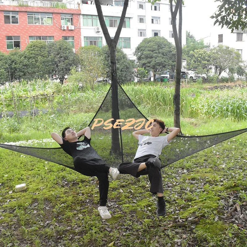 Outdoor Camping Summer Cradle Net Triangle Hammock Aerial Multi Person Breathable Net Eye Hammock