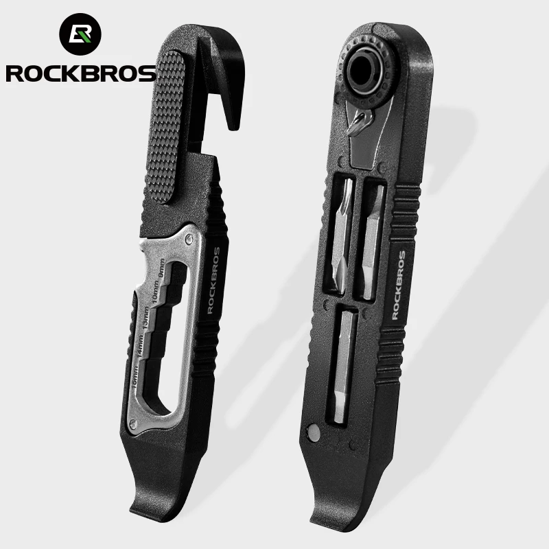 ROCKBROS Bicycle Wrench Set High Strength Multifunctional Portable Bicycle Tire Levers Ratchet Wrench Kit Bike Tire Prying Rod