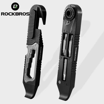 Rockbros conjunto de chave de bicicleta, alta resistência, multifuncional, portátil, alavancas de pneu de bicicleta, kit de chave de catraca, haste de curiosidade de pneu de bicicleta