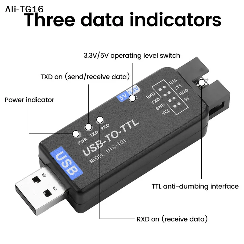 【ReA】USB To TTL Serial Converter Debugging Download Module Bidirectional Half Duplex Serial Line CH343G Chip USB Interface
