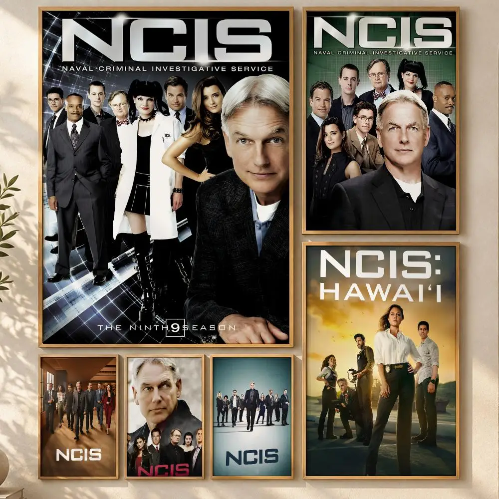 Top-rated TV Show NCIS Poster Art  Self-Adhesive No Glue Dorm Wall  Waterproof Coffee House Art Sticker
