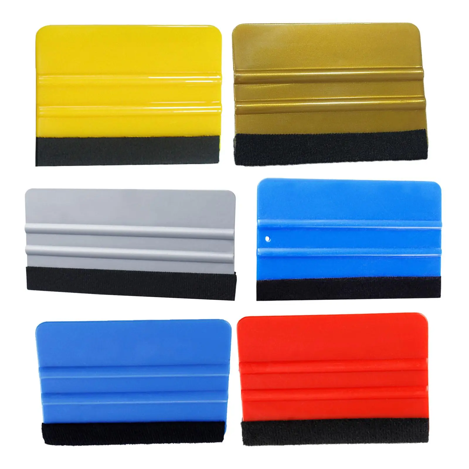 Pack of 5 car window film scrapers soft for squeezing out bubble lines