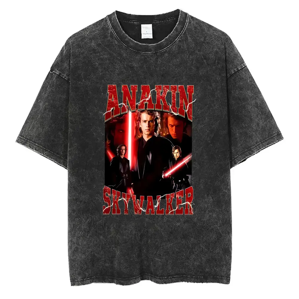 

Anakin Skywalker Vintage Washed T-shirt Men Women Fashion Oversized Streetwear Unisex Casual Soft Cotton Short Sleeve T Shirts