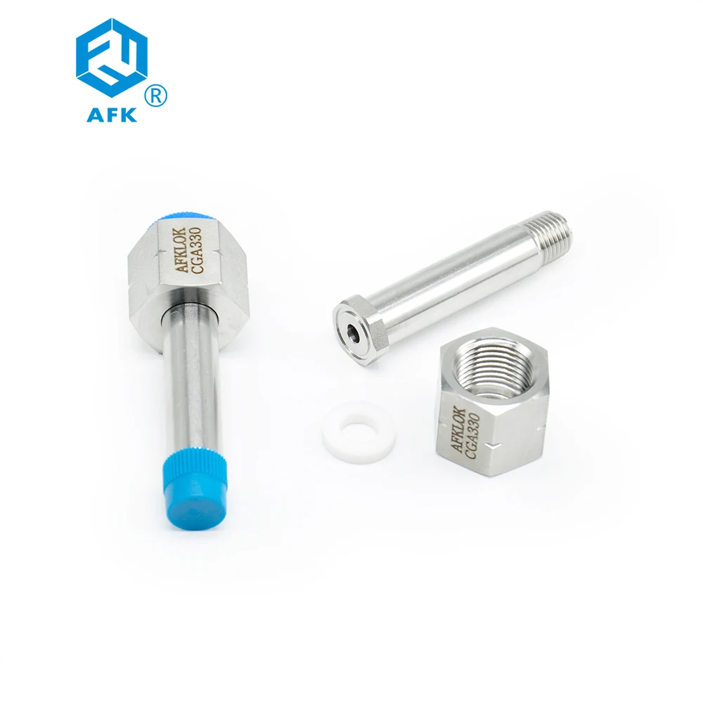 Stainless Steel 316 1/4NPT Male  X CGA320 CGA330 CGA580 Cylinder Fitting For Connecting Helium, nitrogen and oxygen cylinders