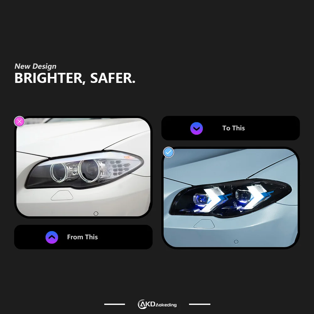 

High Quality Headlights a pair for BMW F10 LED Headlight 520i 525i 530i F18 Head Lamp Projector Front DRL Signal
