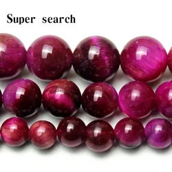 Natural Stone Beads Rose Red Tiger Eye Round Loose Beads For Jewelry Making Needlework Bracelet Necklace Eardrop DIY 6/8/10 MM