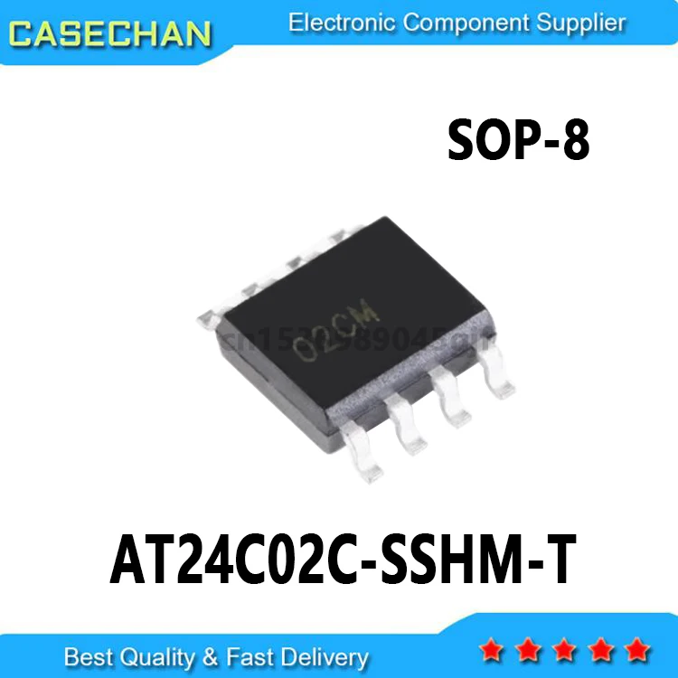 10PCS New and Original 02CM 24C02 AT24C02C AT24C02C-SSHM-T  2Kbits SOP-8 EEPROM