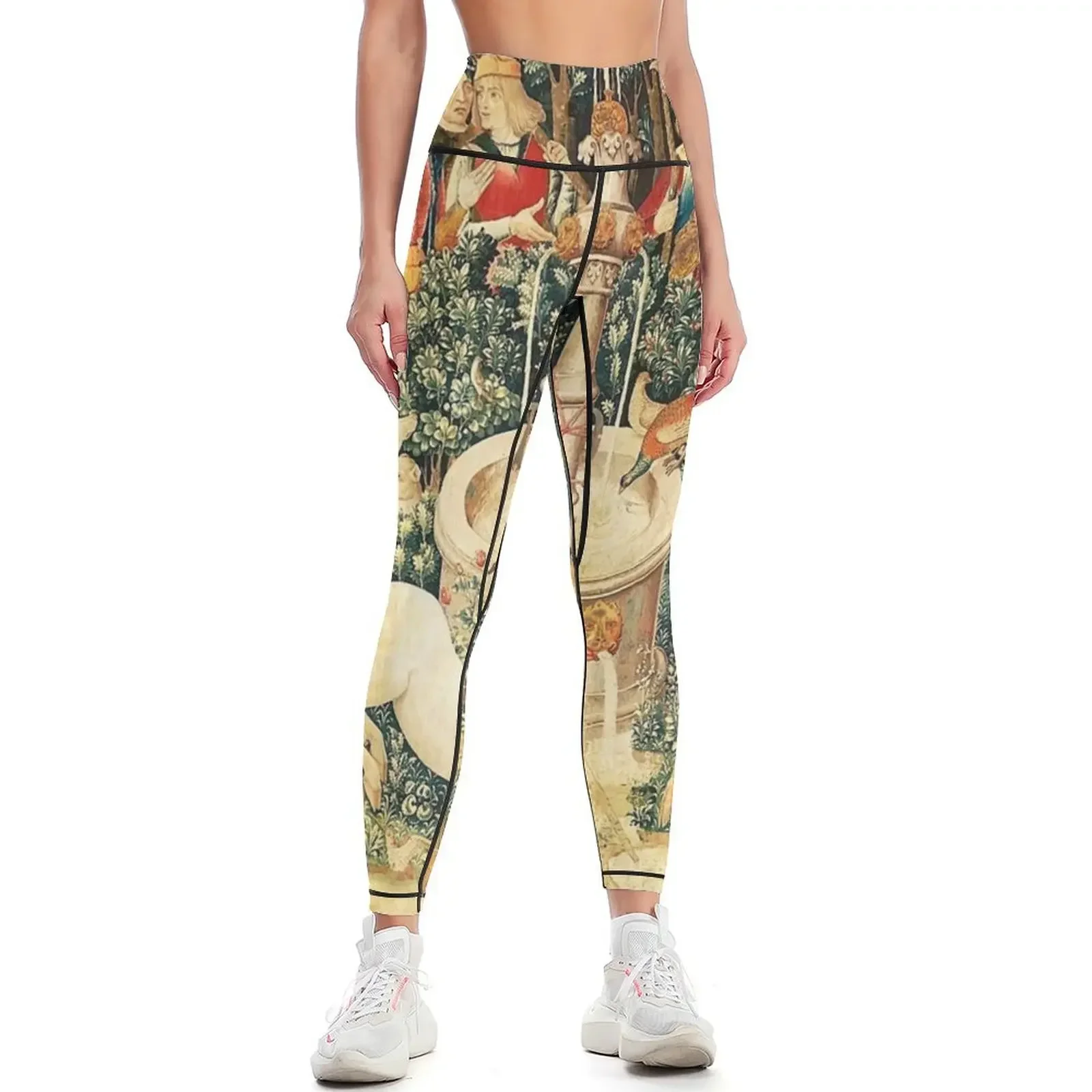 

Medieval Unicorn Floral Tapestry Leggings Sweatpants sports tennis for Women's sports pants harem pants Womens Leggings