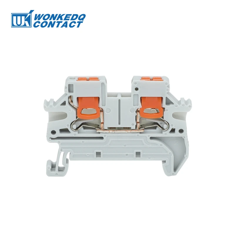 10Pcs PTV 2.5 DIN Rail Terminal Block Side-Entry Push-in Connection 2.5mm² 12 AWG Cable Wiring Electrical Wire Connector PTV2.5