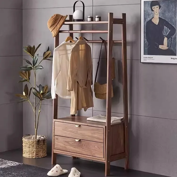 

Black walnut, hanger, floor, solid wood, coat rack, living room, shoe change