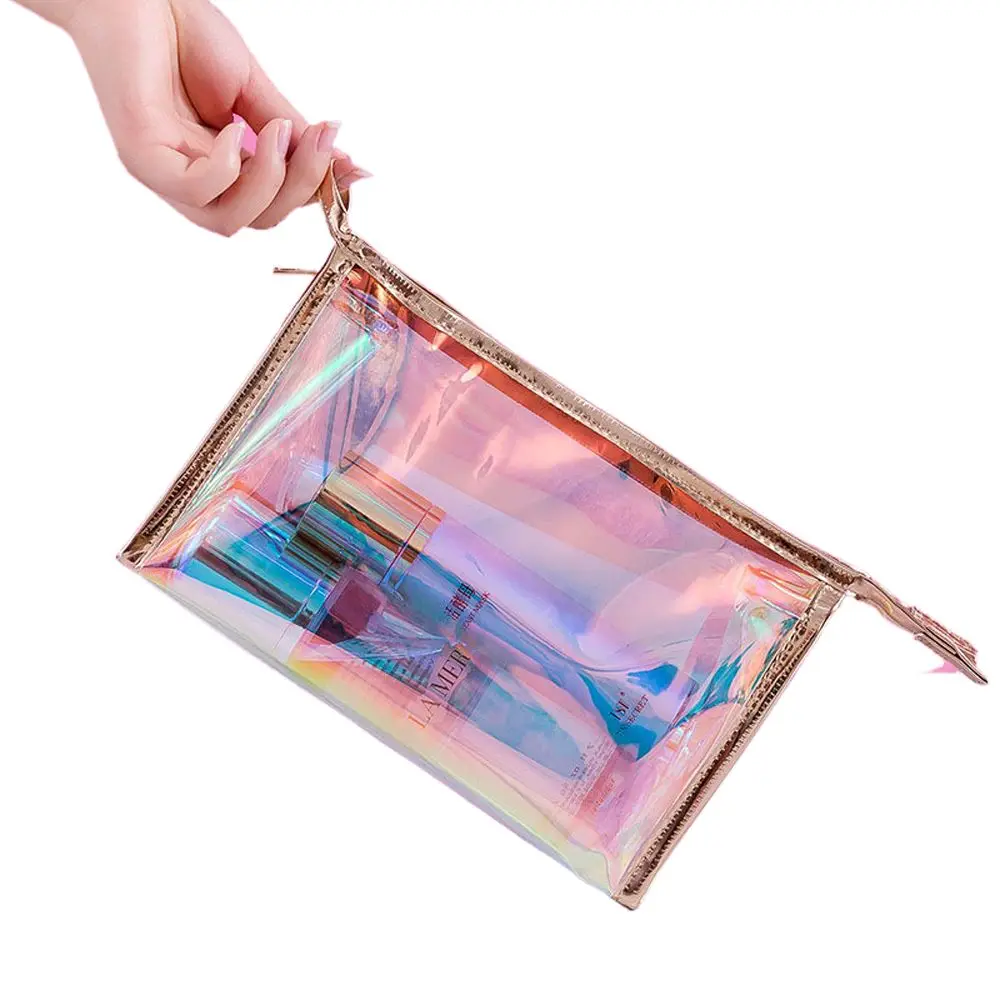 

PVC Tote Storage Bag Transparent Bath Make Up Brush bag Zipper Makeup Pouch Wash Bag Toiletry Organizer Travel Cosmetic Bag