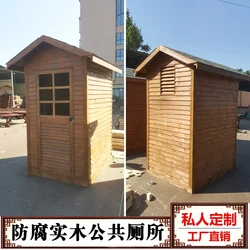Anticorrosive wood scenic ecological mobile toilet bathroom outdoor environmental protection log cabin public toilet