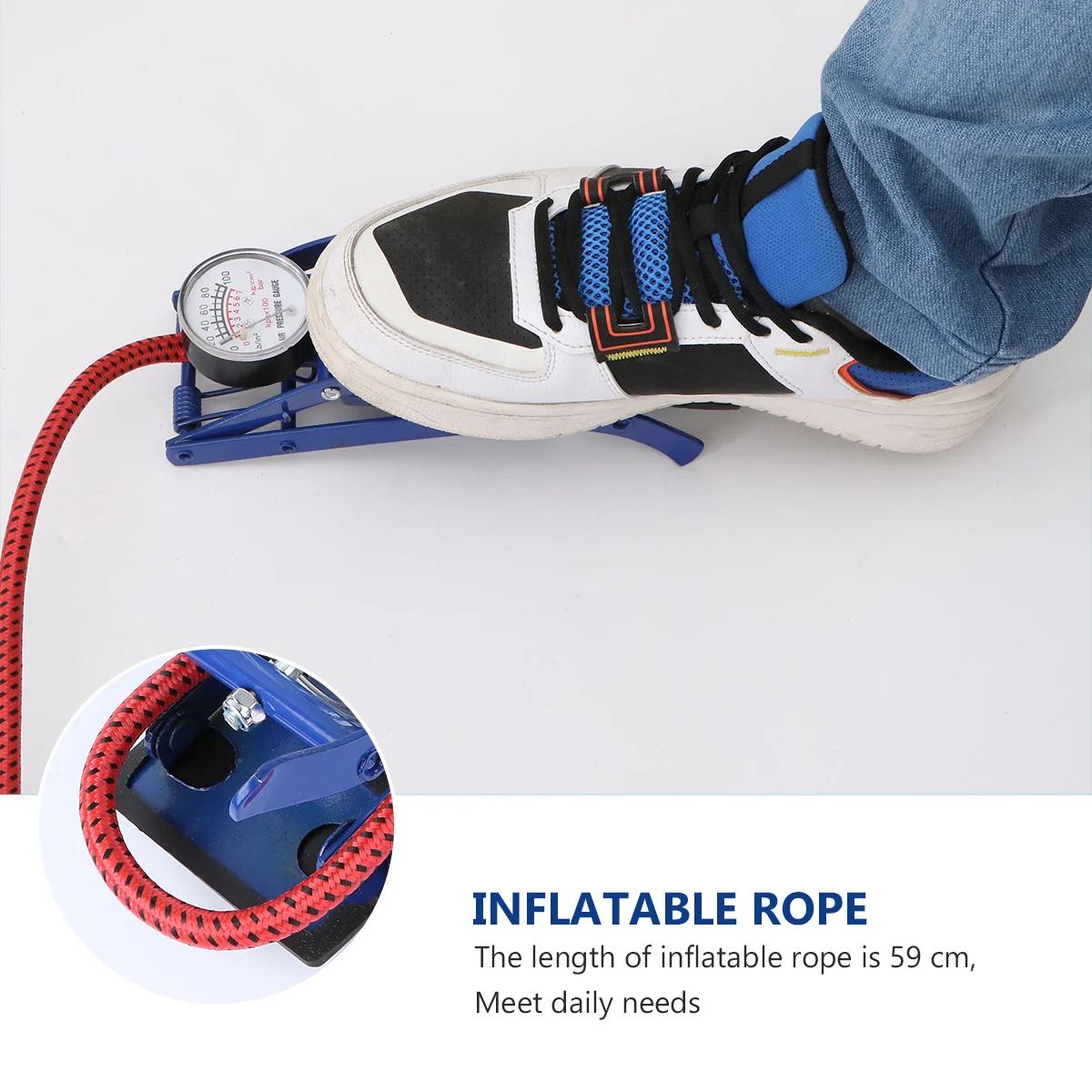 

1Pcs High-Pressure Tire Floor Pump Portable Foot Pump Multi-Functional Valve Vehicle Bicycle Inflator Floor Pumps Inflator