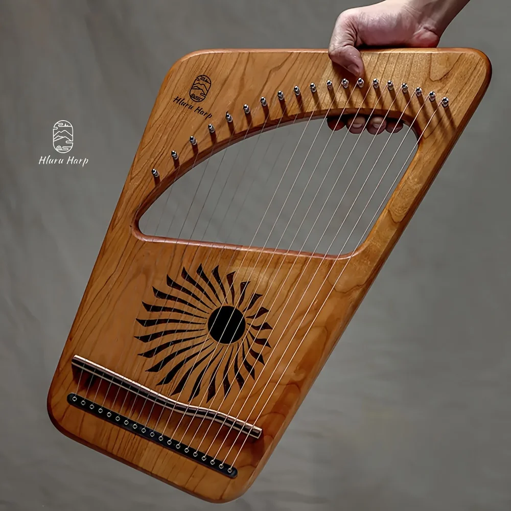 

Hluru Professional Lyre Harp 7/19 String Cherry Wood Leyer Portable Finger Harp CG Key Creative Thumb Piano Beginner