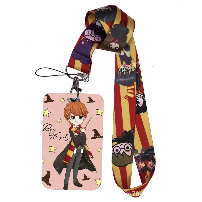 NEW 16 Styles Harries Potters Rope Neck Strap Hogwarts Badge Card Holder Anime Bus Card Cover Long Lanyard Card Case Kids Gifts