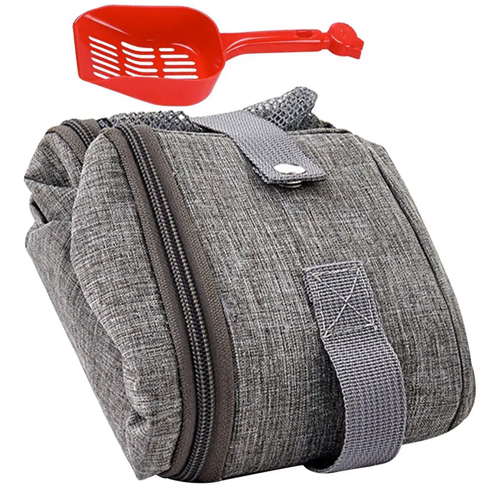 

Складной переносной лоток для кошек с совком, для использования на улице и в помещении, большой емкости, из водонепроницаемой ткани Оксфорд, простой в использовании