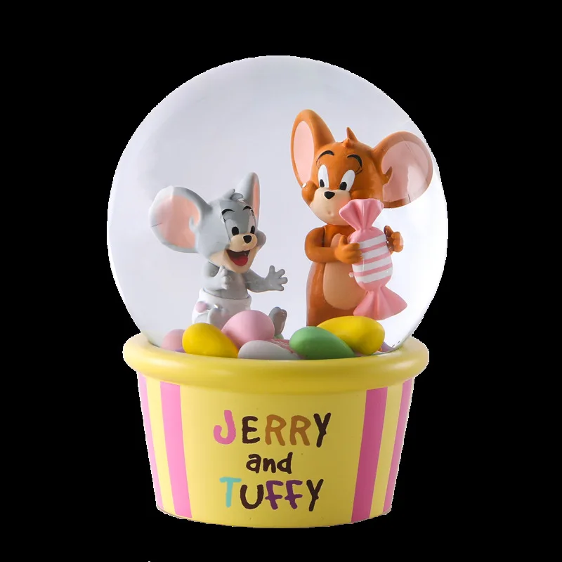 [Funny] 14cm Disney Tom and Jerry Candy House Crystal ball Action figure toys statue collection model home decoration kids gift