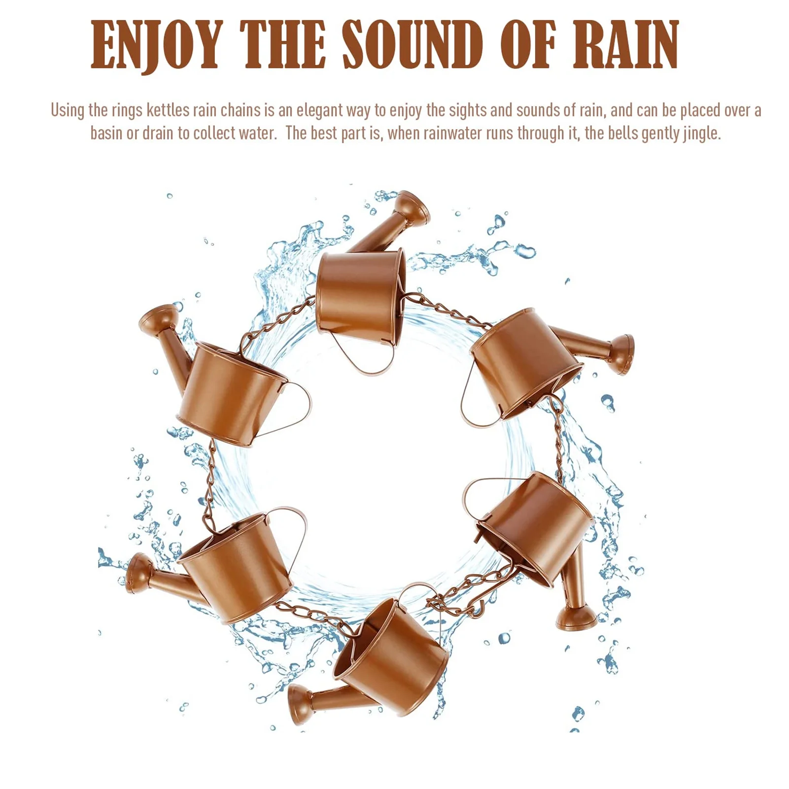 Kettle Rain Chain Elegant Stable Metal Hanging Kettle Rain Chain For Garden Artwork Decoration - Image 6