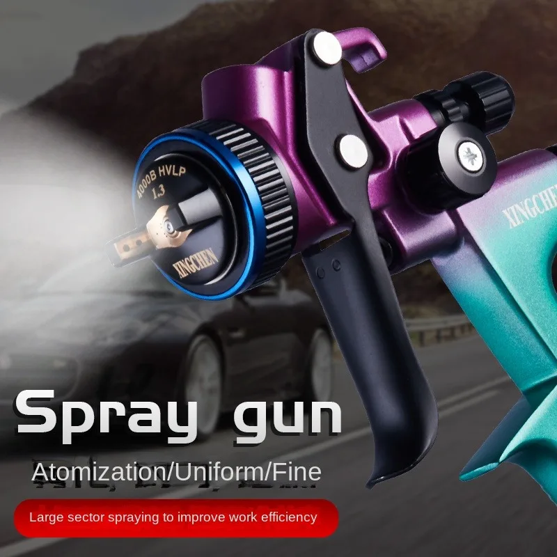 HVLP New 1.3mm Pneumatic Spray Gun Automotive Sheet Metal Furniture Spray Paint Metal Paint Cover Gloss Paint Coating Tools