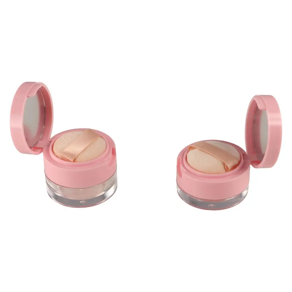 

Многоразовая мини-банка для рассыпчатой пудры, пластиковая с ситом, контейнер для косметики, розовое зеркало, пустой футляр для пудры, женский