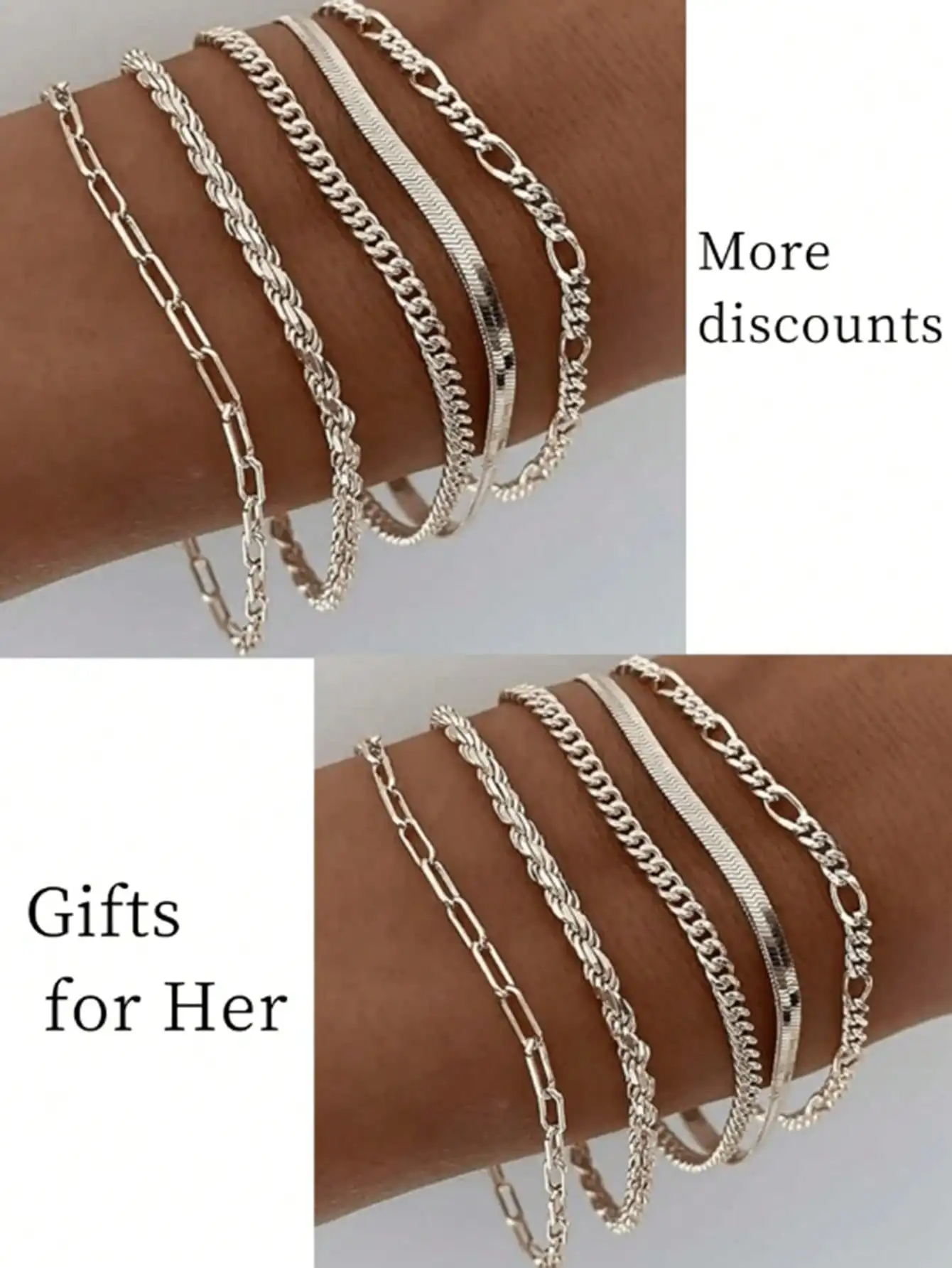 5pcs New Arrivals Fashionable Stainless Steel Water-Proof Bracelets