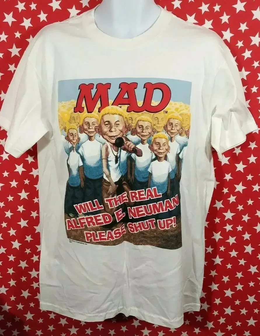 Vtg 2001 Mad Alfred E. Neuman Caricature Eminem T-Shirt Large Hip Hop Rap T Rare Low Price Round Neck Men Tees