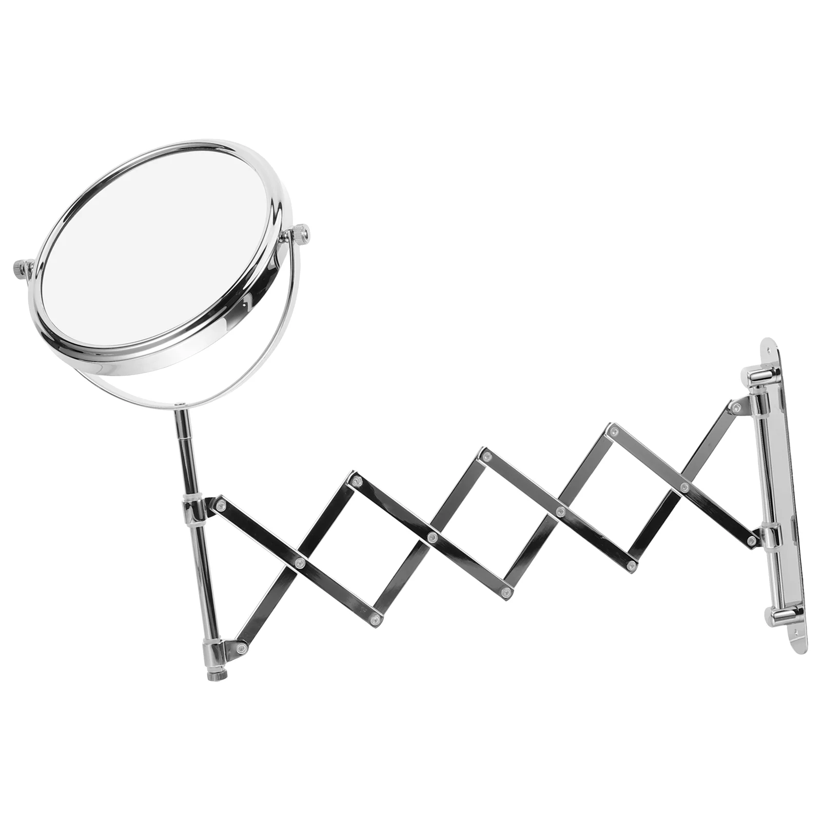 6 Inch 3X Magnifying Round Wall Mirror Two-Sided Retractable Bathroom Mirror 360 Degree Swivel Makeup Mirror