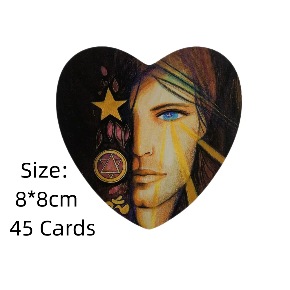 Lovers Oracle Cards A 45 Heart-Shaped Guidance English Fate Divination Deck Borad Games