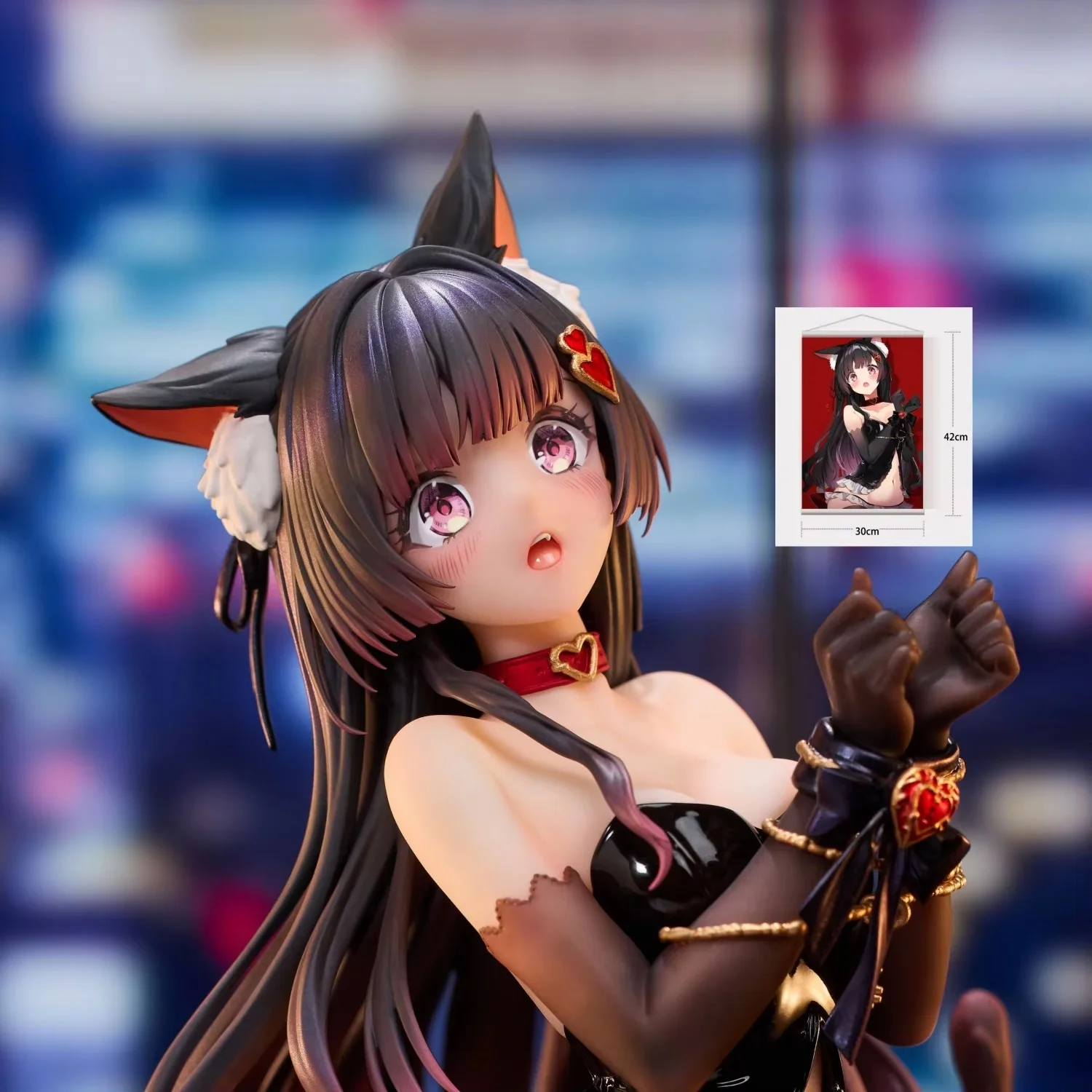

IN STOCK Original Siki Anim Anim Anime Pretty Girl Toy Bound Cat Lufna 1/7 Figurine Model Collection Red Dress Love Ribbon Toy