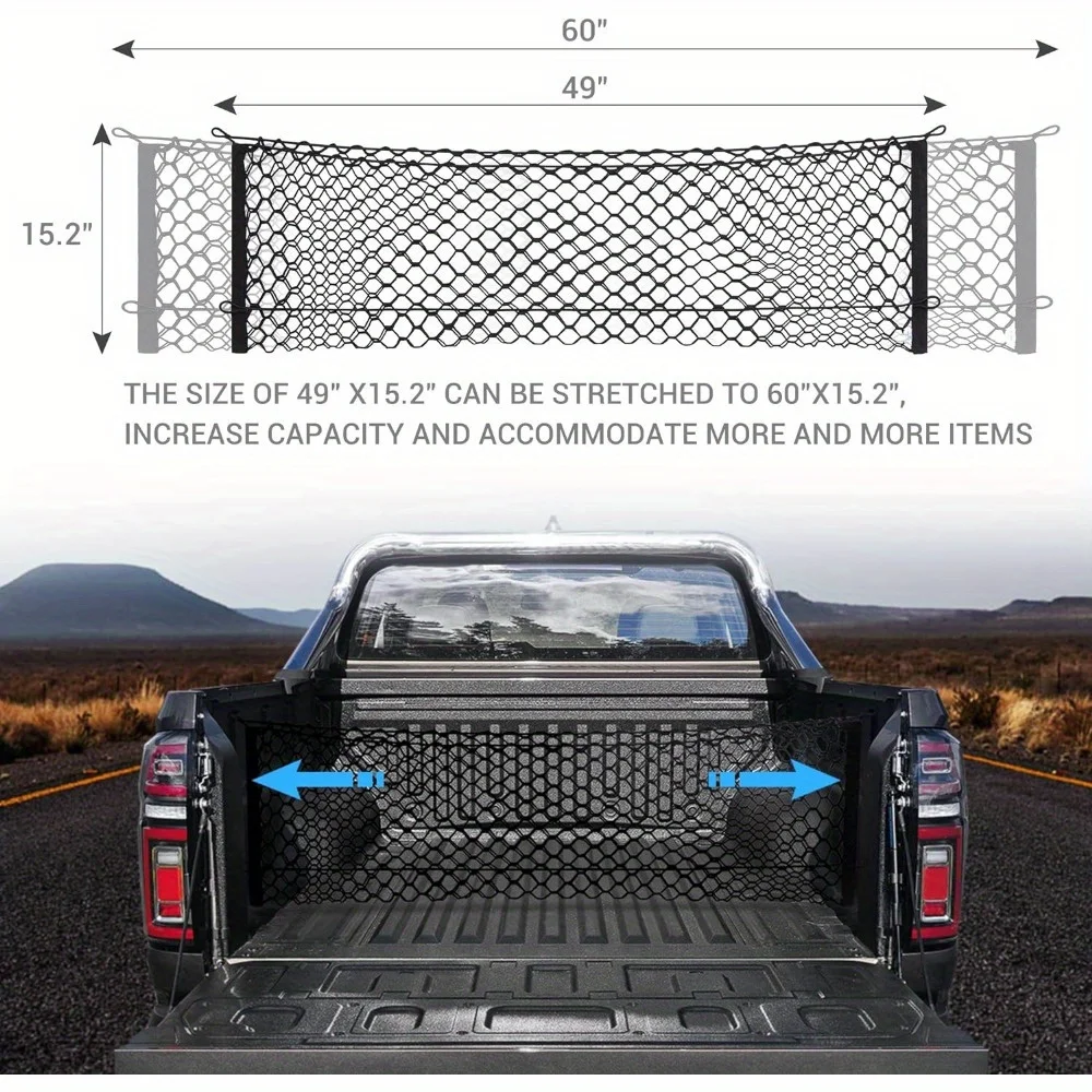 

Cargo net Truck Bed Cargo Net Truck Bed Storage Net Organizer Envelope Cargo Net Elastic Mesh Net Pickup Truck Bed Divider