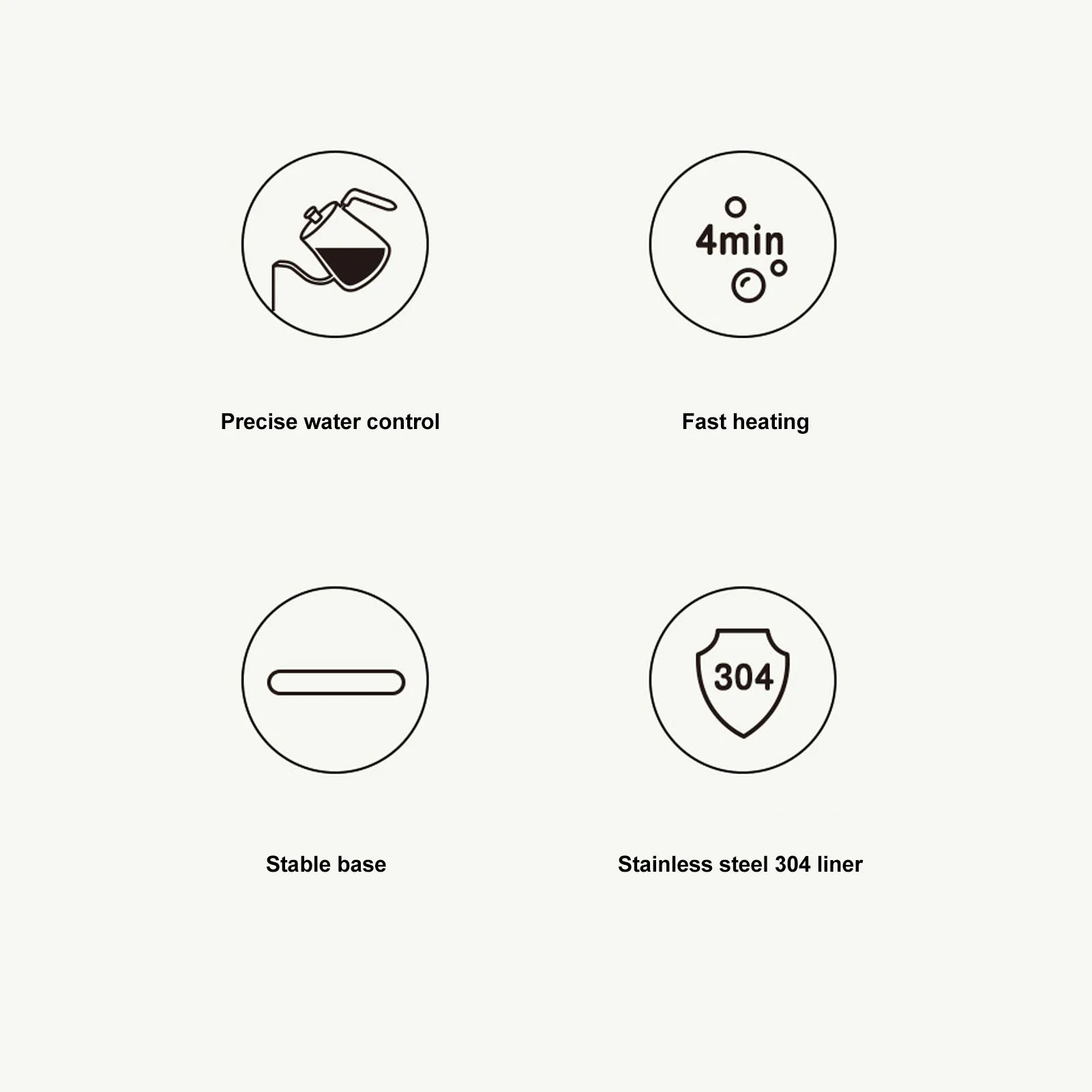 غلاية كهربائية معقوفة 800 مل 1000 وات تسخين سريع من الفولاذ المقاوم للصدأ 304 للمنزل والشاي والقهوة #6