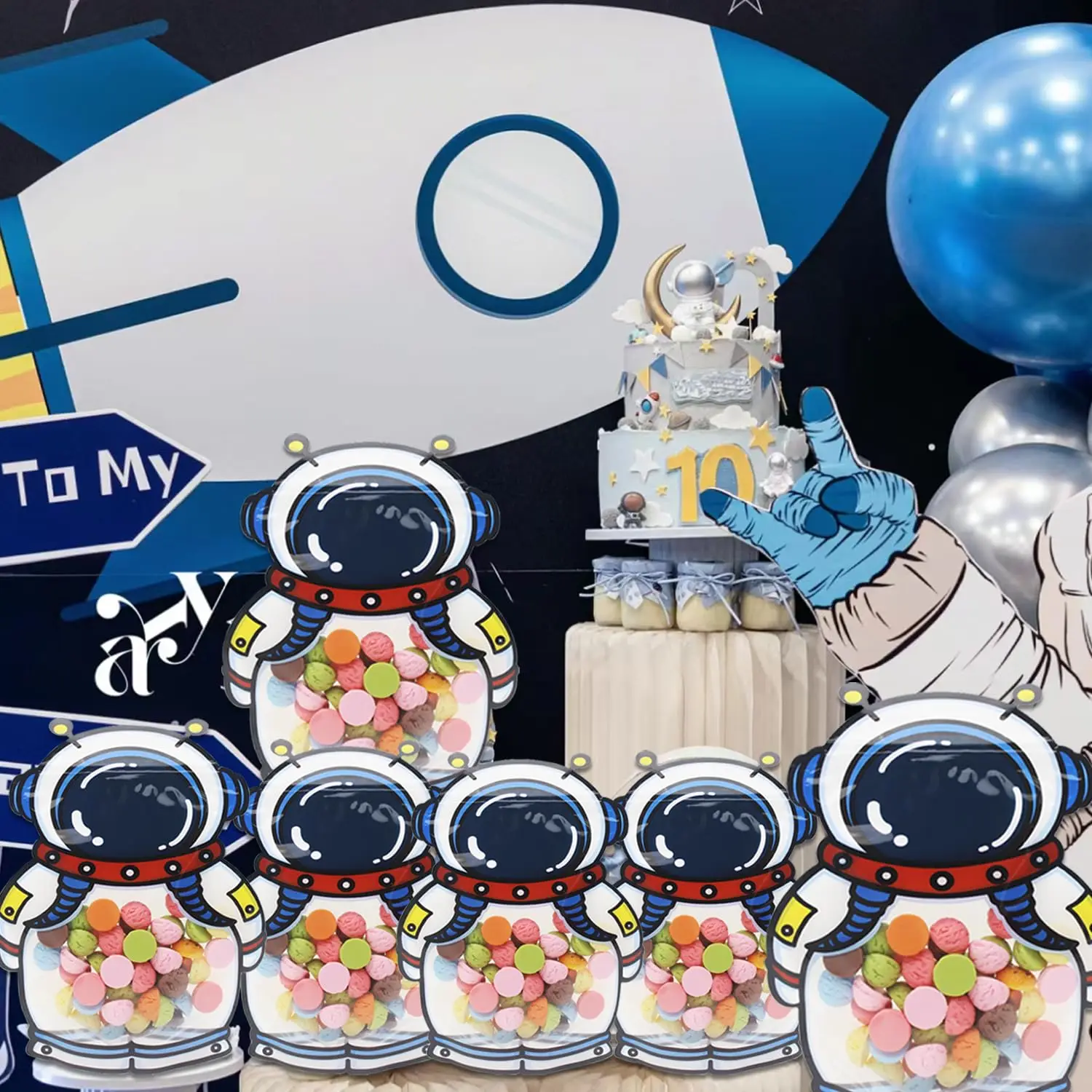 30pcs Space Party Favor Bags Astronaut birthday party decorations For boy oute space theme party candy bags baby shower gift bag