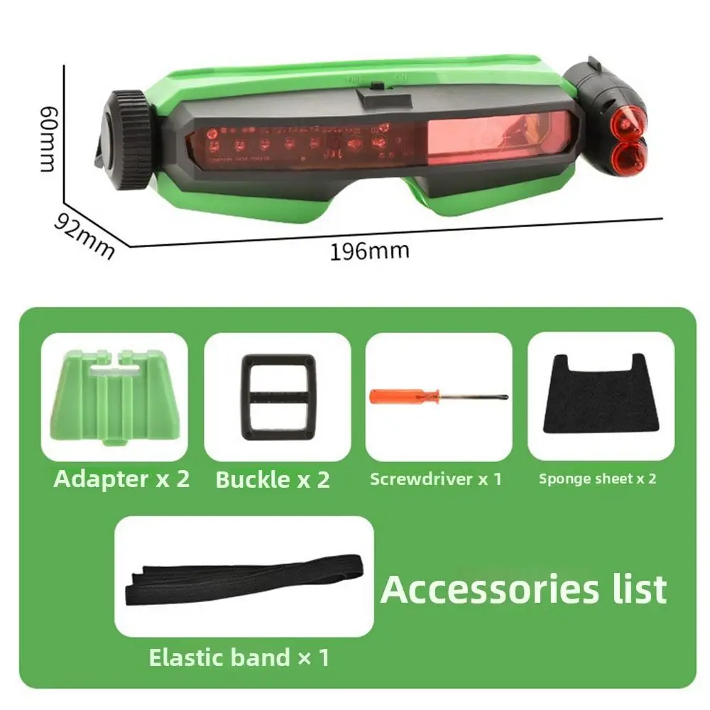 Óculos de tiro a laser simples e ajustáveis, 2 peças, brinquedo, dramatização, feixes de luz led, jogo a laser de até 10m, abs, óculos legais para crianças