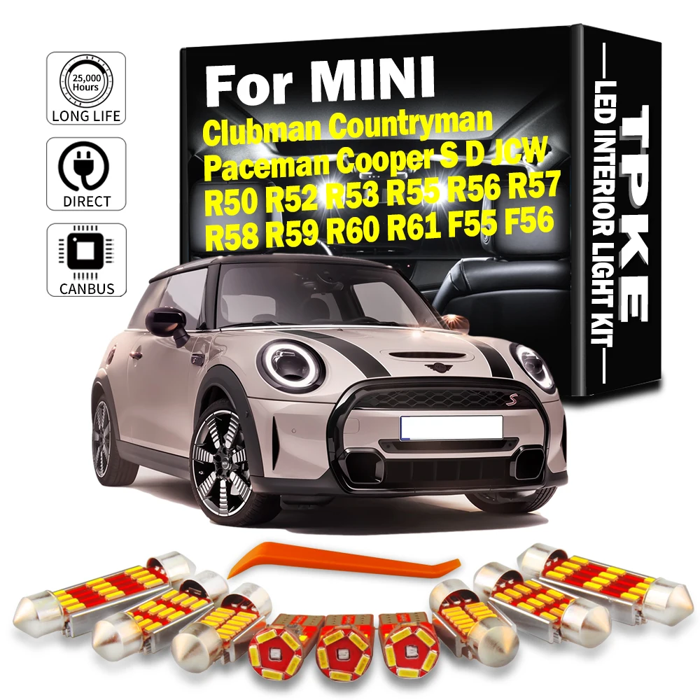 Interior Light Kit For MINI Paceman Clubman Countryman Cooper S D JCW R50 R52 R53 R55 R56 R57 R58 R59 R60 R61 F55 F56 LED Bulbs