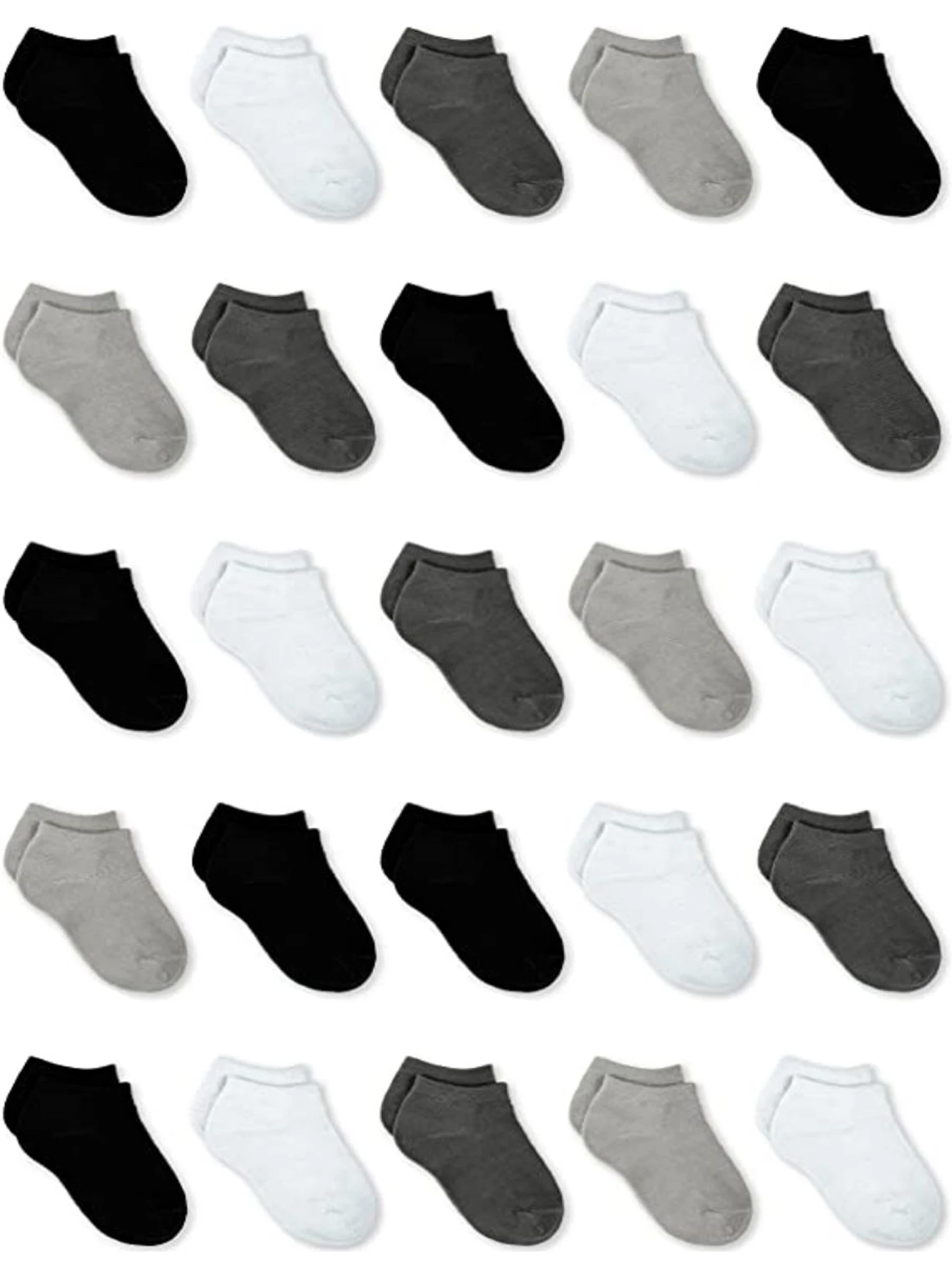 25 Pairs Ankle Socks - Toddler Low Cut Socks - for 1-14 Years Boys Girls School Socks
