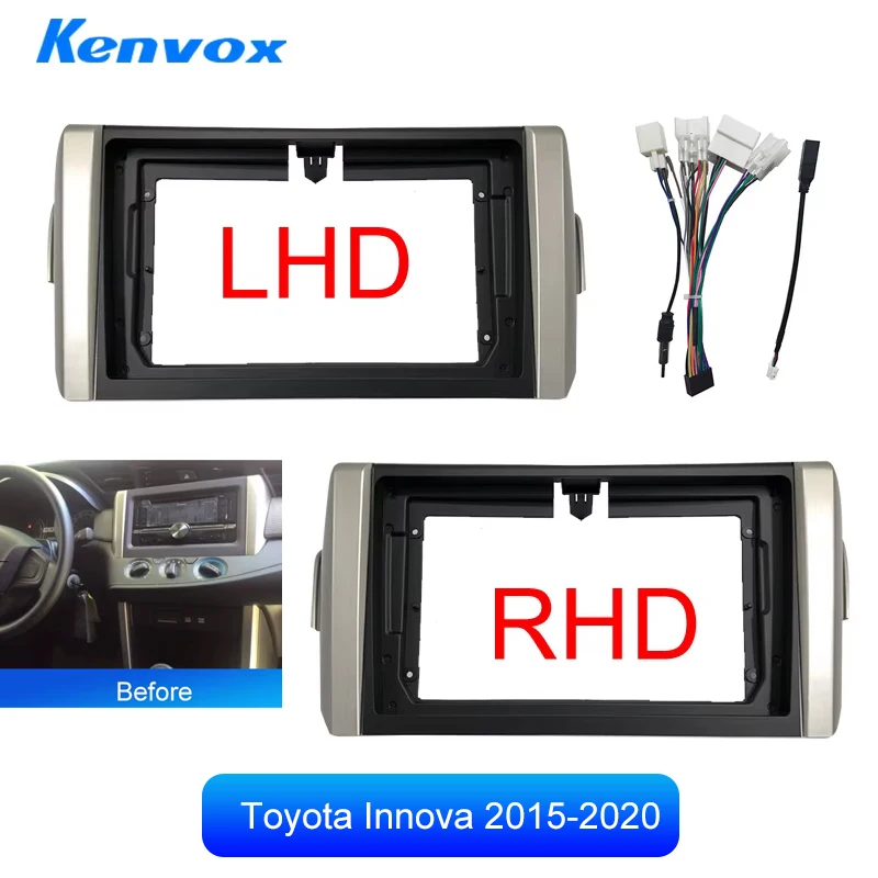 Kenvox Car Radio Fascia 9inch  for Toyota Innova 2015-2020 DVD Panel CD Player Frame Bezel