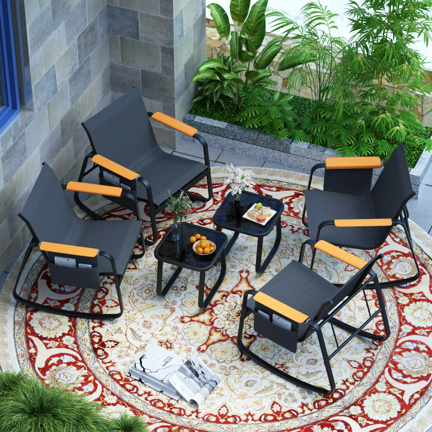6-Piece Textilene Patio Conver - огляд і ціна Outdoor Furniture On Sale