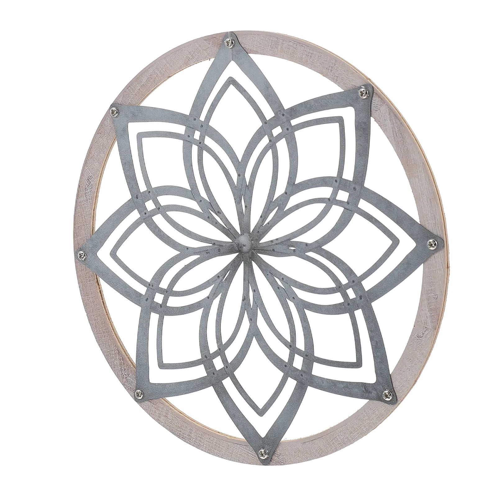 Vintage Iron Flower Shaped Wall Pendant Decor for Indoor Outdoor Use Home Living Room Bedroom Office Garden Metal Wall Art