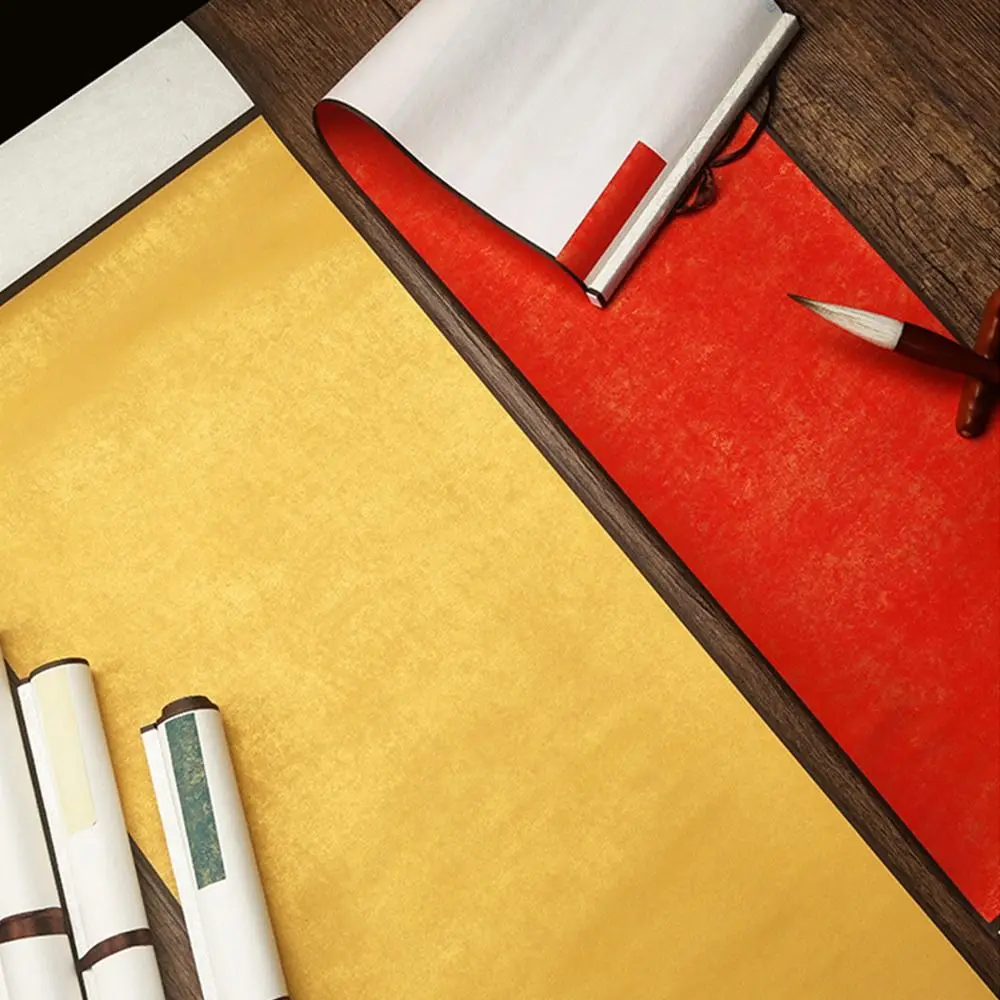 그림 그리기 종이 금박 쌀 종이 스크롤 수제 선물 중국 스타일 빈 걸이형 바틱 스크롤 수공예품 손으로 말아 만든