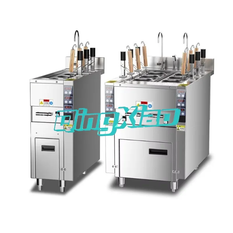 

Commercial Noodle Cooker Automatic Lifting Electric Gas Soup Noodle Stove 6 Heads Multifunctional Noodle Cooking Machine