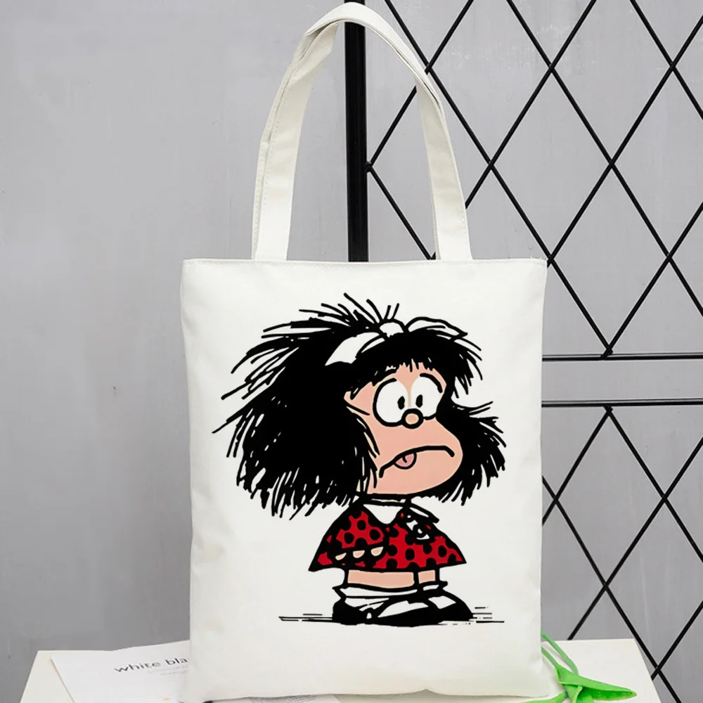 Mafalda shopping bag cotton recycle bag bolsas de tela bolso shopping handbag bag boodschappentas bolsas reutilizables custom