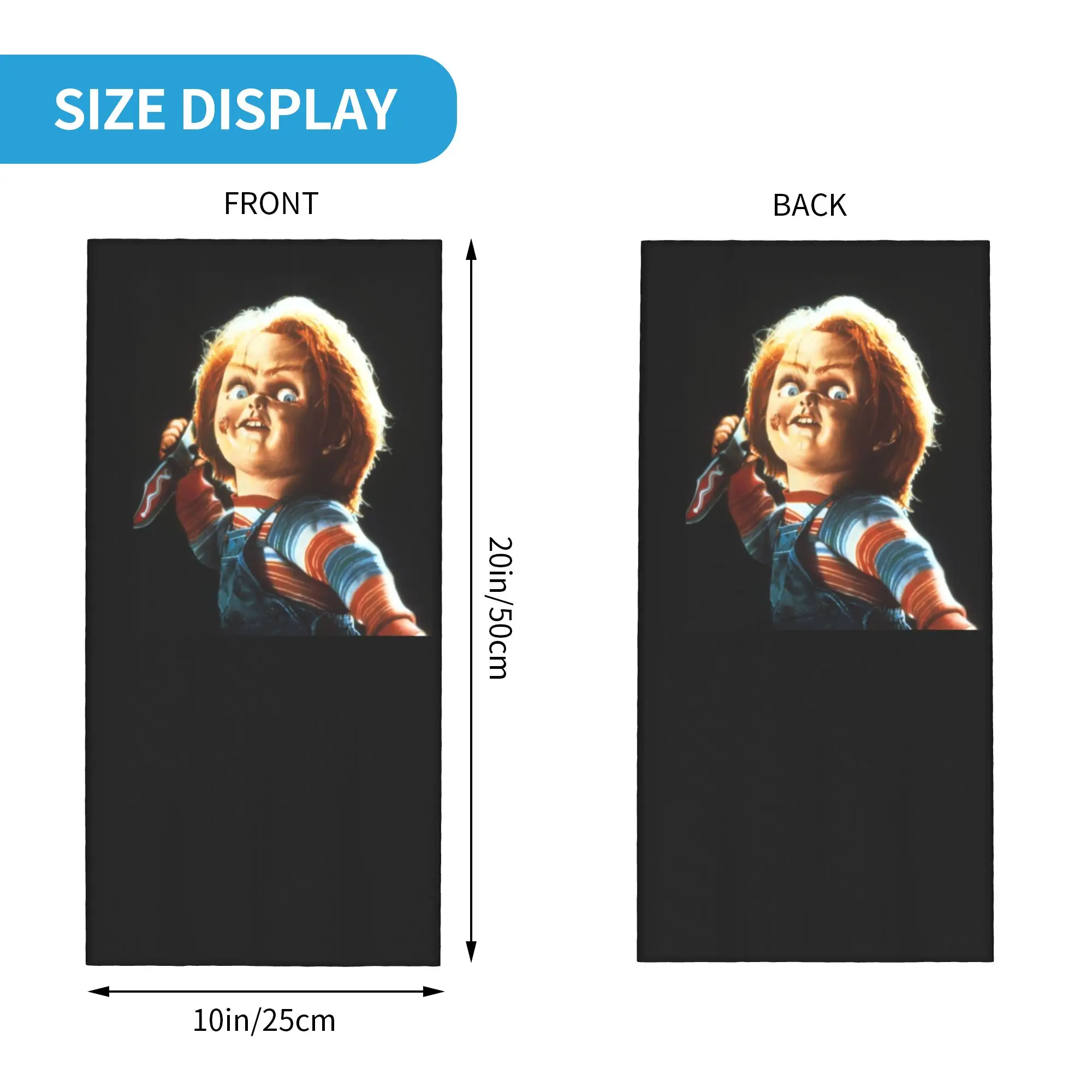 Custom Horror Devil Doll Chucky Winter Headband Neck Warmer Women Men Hiking Cycling Tube Scarf Child's Play Movie Face Bandana