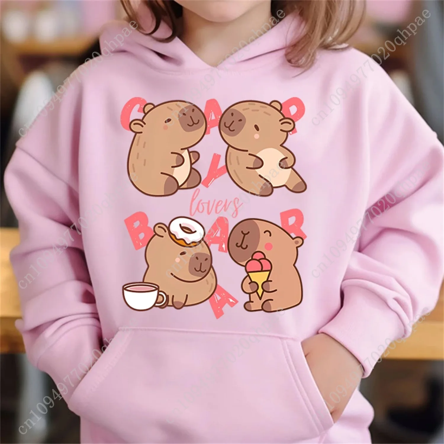 Children Clothes Cute Capybara 3D Print Kids Hoodie Sweatshirt Christmas Long Sleeve Casual Pullover Autumn Children's Clothing