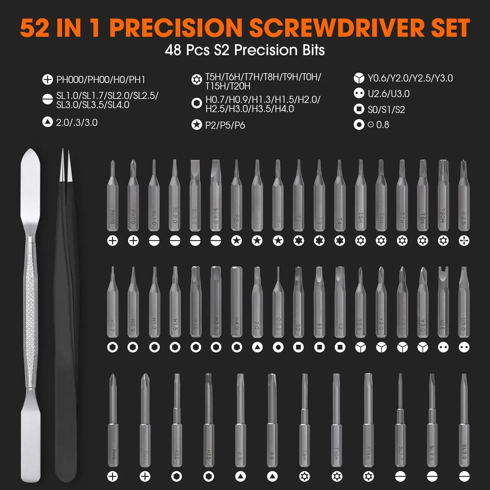 51 in 1 Electric Screwdriver Set Type-C Charging Cordless Screwdriver Precision Phillips Magnetic Bits for Phone Repair Tool Set