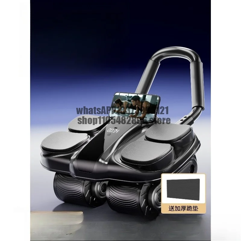 Four-wheel abdominal wheel abdominal muscle wheel trainer automatic rebound thin belly abdominal training artifact men