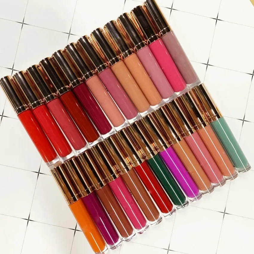 

Private Label 24colors Non Sticky Liquid Lipstick Waterproof Natrual Long Lasting Easy To Apply Nude Lipgloss Bulk Makeup